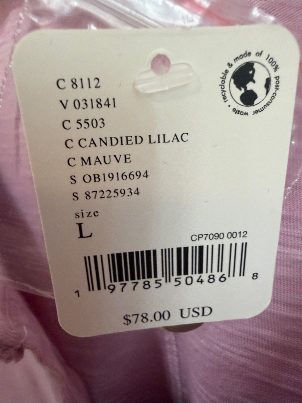 Free peopleWomen's Pink Long-Sleeve Henley Top with Lace Trim size large - Picture 4 of 5